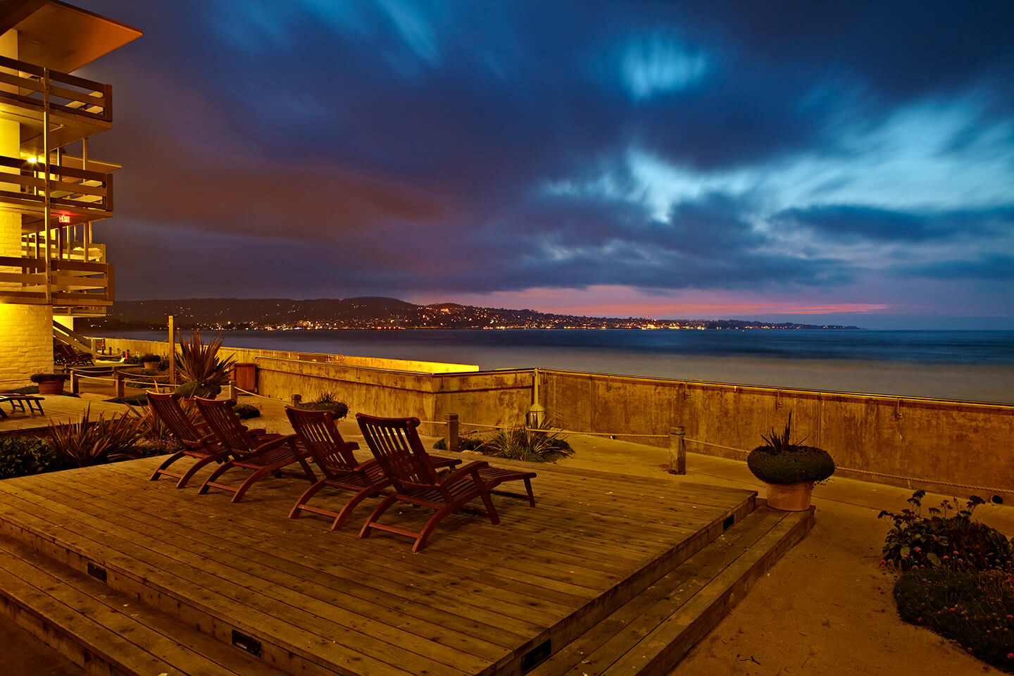 nighttime view of Monterey Bay